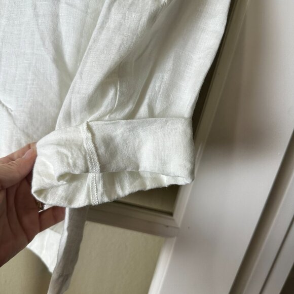 REISTOR Linen-like Cupro White Blazer Shirt Jacket Size XL - Picture 8 of 12